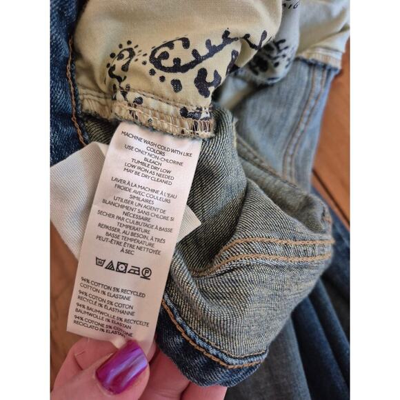 We The Free Free People Deliah Stacked Lowrise jeans stretch womens sz 28 or 6 - Picture 6 of 6